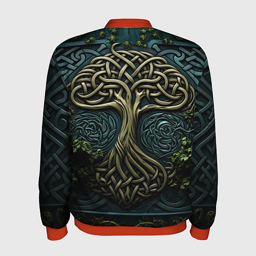 Мужской бомбер Дерево друидов / 3D-Красный – фото 2