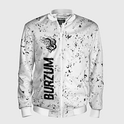 Мужской бомбер Burzum glitch на светлом фоне по-вертикали