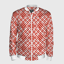 Бомбер мужской Славянские обережные узоры, цвет: 3D-белый