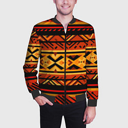 Бомбер мужской Узор в этническом стиле масаев, цвет: 3D-черный — фото 2