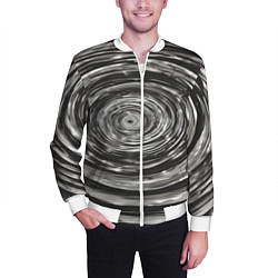 Бомбер мужской Круги бесконечности в космосе, цвет: 3D-белый — фото 2