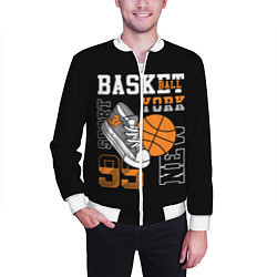 Бомбер мужской Basketball New York, цвет: 3D-белый — фото 2