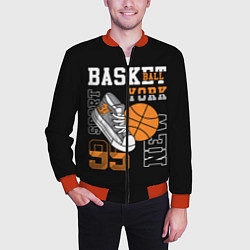 Бомбер мужской Basketball New York, цвет: 3D-красный — фото 2