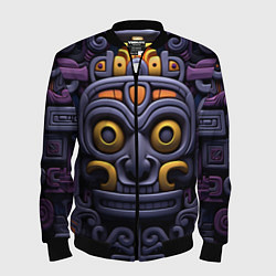 Бомбер мужской Орнамент в стиле ацтеков, цвет: 3D-черный
