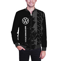 Бомбер мужской Volkswagen speed на темном фоне со следами шин по-, цвет: 3D-черный — фото 2