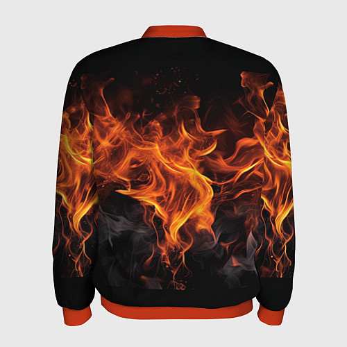 Мужской бомбер Огонь и дым / 3D-Красный – фото 2