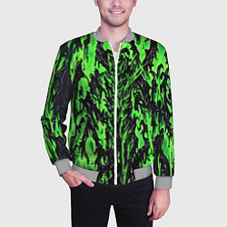 Бомбер мужской Демонический доспех зелёный, цвет: 3D-меланж — фото 2