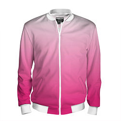 Бомбер мужской Бело-розовый градиент, цвет: 3D-белый