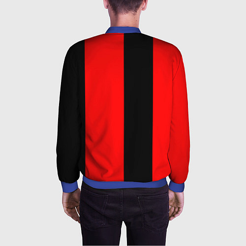Мужской бомбер Красный и черный - герб РФ / 3D-Синий – фото 4