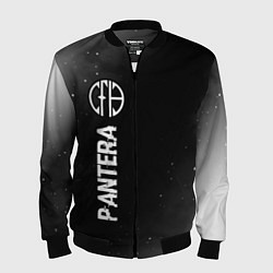 Мужской бомбер Pantera glitch на темном фоне по-вертикали