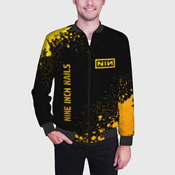 Бомбер мужской Nine Inch Nails - gold gradient вертикально, цвет: 3D-черный — фото 2