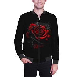 Бомбер мужской Алая роза, цвет: 3D-черный — фото 2