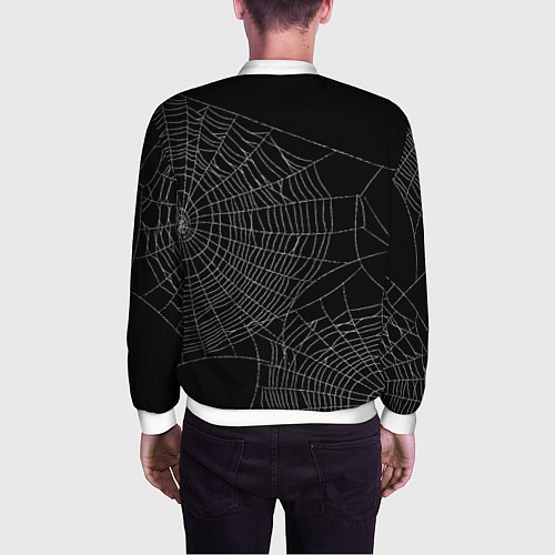 Мужской бомбер Spider паутина / 3D-Белый – фото 4