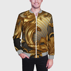 Бомбер мужской Золотая текстура и абстракции, цвет: 3D-меланж — фото 2