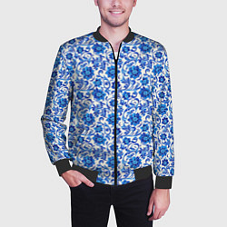Бомбер мужской Гжель классика, цвет: 3D-черный — фото 2