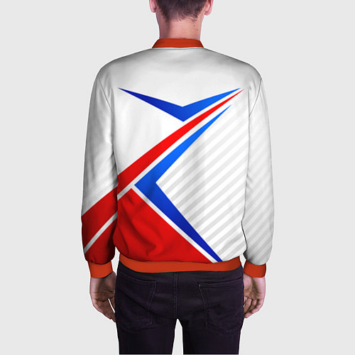 Мужской бомбер Герб РФ - классические цвета флага / 3D-Красный – фото 4