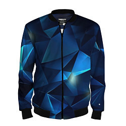 Бомбер мужской Синяя геометрическая абстракция, цвет: 3D-черный