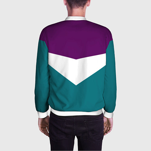 Мужской бомбер FIRM темная сирень и бирюза / 3D-Белый – фото 4