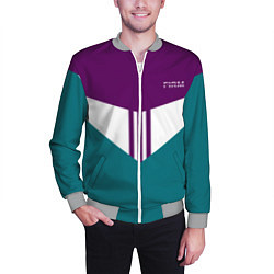 Бомбер мужской FIRM темная сирень и бирюза, цвет: 3D-меланж — фото 2