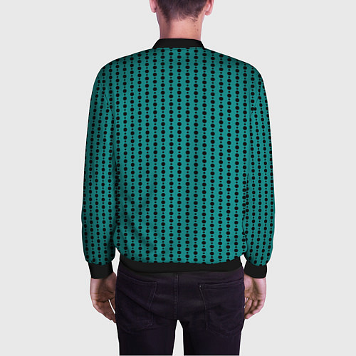 Мужской бомбер Паттерн кружочки на зелёном / 3D-Черный – фото 4