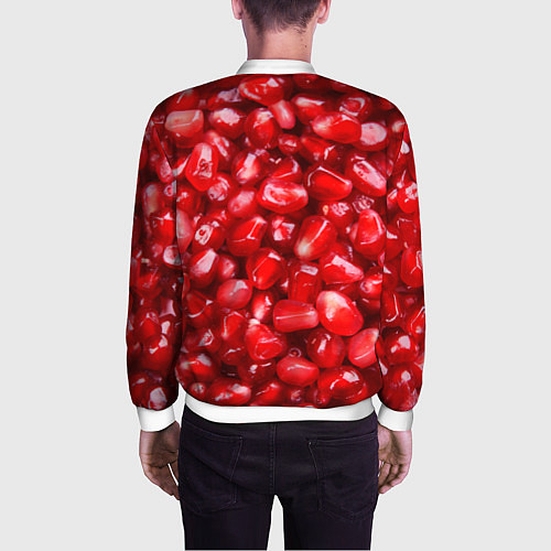 Мужской бомбер Спелые зёрна граната / 3D-Белый – фото 4