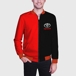 Бомбер мужской Toyota car красно чёрный, цвет: 3D-красный — фото 2