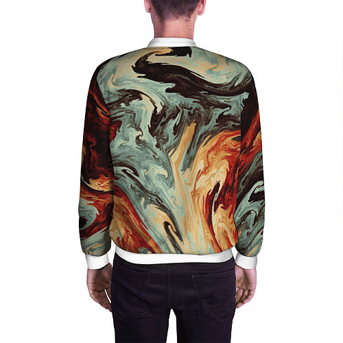 Мужской бомбер Песчаные волны / 3D-Белый – фото 4