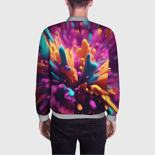 Мужской бомбер Яркий всплеск / 3D-Меланж – фото 4