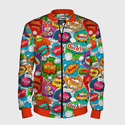 Бомбер мужской Bang Boom Ouch pop art pattern, цвет: 3D-красный