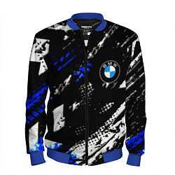 Бомбер мужской BMW stripes color auto sport, цвет: 3D-синий