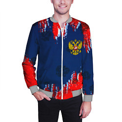 Бомбер мужской Россия спорт краски текстура, цвет: 3D-меланж — фото 2