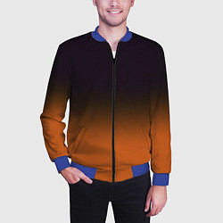 Бомбер мужской Градиент от чёрного к оранжевому, цвет: 3D-синий — фото 2