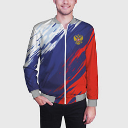 Бомбер мужской Россия Sport брызги красок триколор, цвет: 3D-меланж — фото 2
