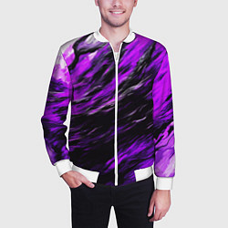 Бомбер мужской Чёрная и розовая буря, цвет: 3D-белый — фото 2