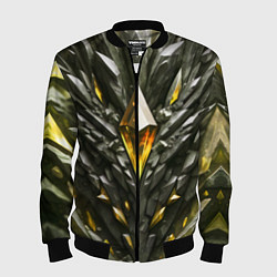 Бомбер мужской Камень и золотой кристалл, цвет: 3D-черный