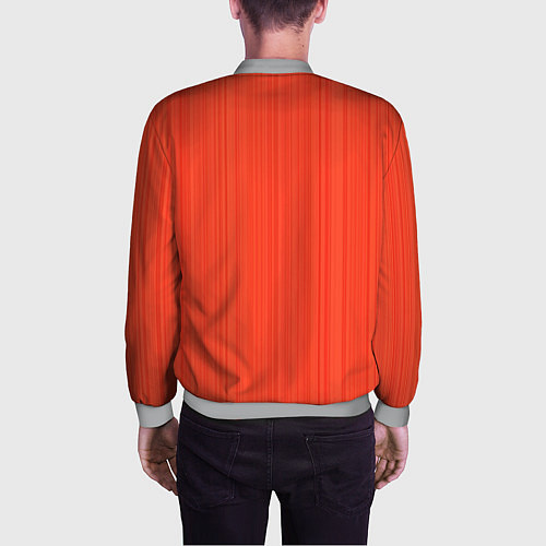 Мужской бомбер Морковный полосатая рябь / 3D-Меланж – фото 4