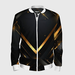 Бомбер мужской Gold luxury black abstract, цвет: 3D-белый