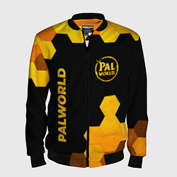 Бомбер мужской Palworld - gold gradient вертикально, цвет: 3D-черный