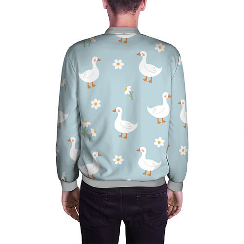 Мужской бомбер Гусиный узор / 3D-Меланж – фото 4