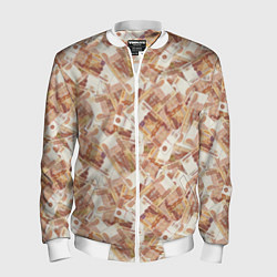 Бомбер мужской Деньги - купюры в 5 тысяч рублей, цвет: 3D-белый