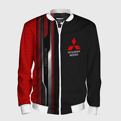 Бомбер мужской Mitsubishi - carbon style, цвет: 3D-белый