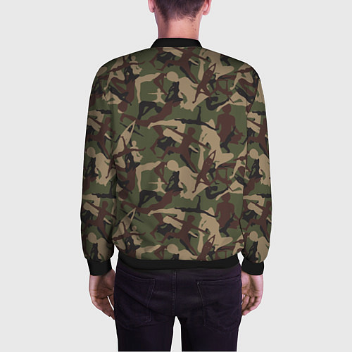 Мужской бомбер Йога и гимнастика - камуфляж / 3D-Черный – фото 4