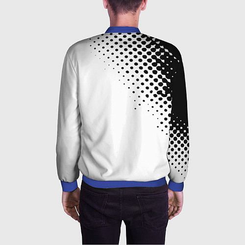 Мужской бомбер Juventus sport black geometry / 3D-Синий – фото 4