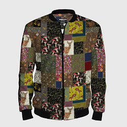 Бомбер мужской Пэчворк лесной, цвет: 3D-черный