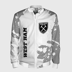 Бомбер мужской West Ham sport на светлом фоне вертикально, цвет: 3D-белый