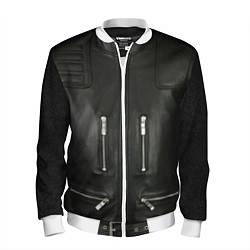 Бомбер мужской Terminator first - leather jacket, цвет: 3D-белый
