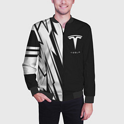 Бомбер мужской Tesla - carbon texture, цвет: 3D-черный — фото 2