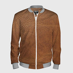 Бомбер мужской Коричневая кожа, цвет: 3D-меланж