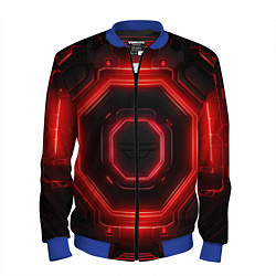 Бомбер мужской Nvidia style black and red neon, цвет: 3D-синий