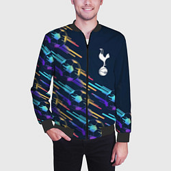Бомбер мужской Tottenham градиентные мячи, цвет: 3D-черный — фото 2
